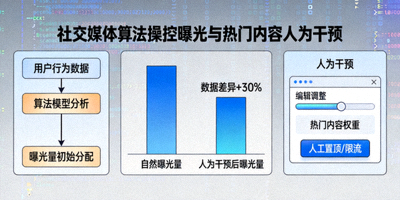 社交媒体算法操控曝光 - 热门内容人为干预